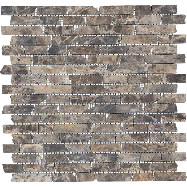 Bild von Mosaikfliese 'Emperador Marron' Naturstein braun 30 x 30 cm