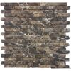 Mosaikfliese 'Emperador Marron' Naturstein braun 30 x 30 cm