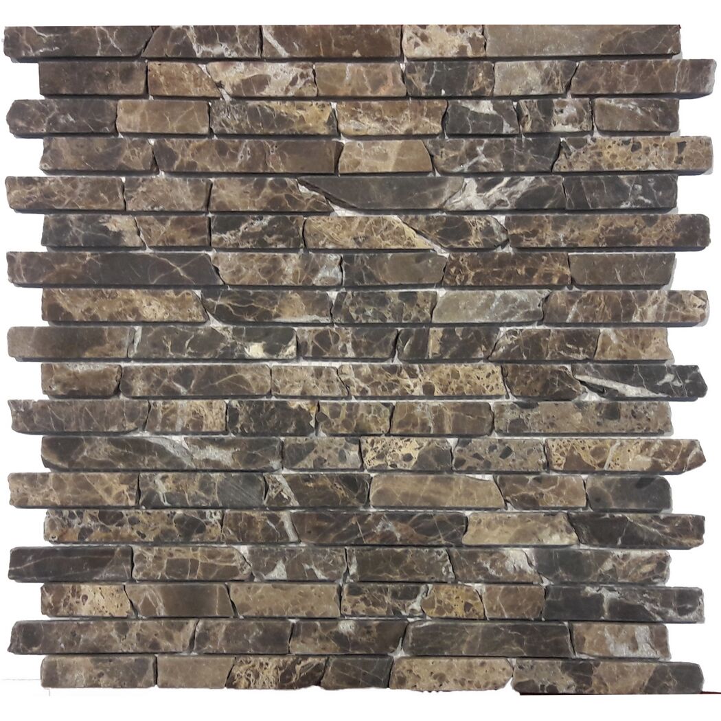 Mosaikfliese 'Emperador Marron' Naturstein braun 30 x 30 cm