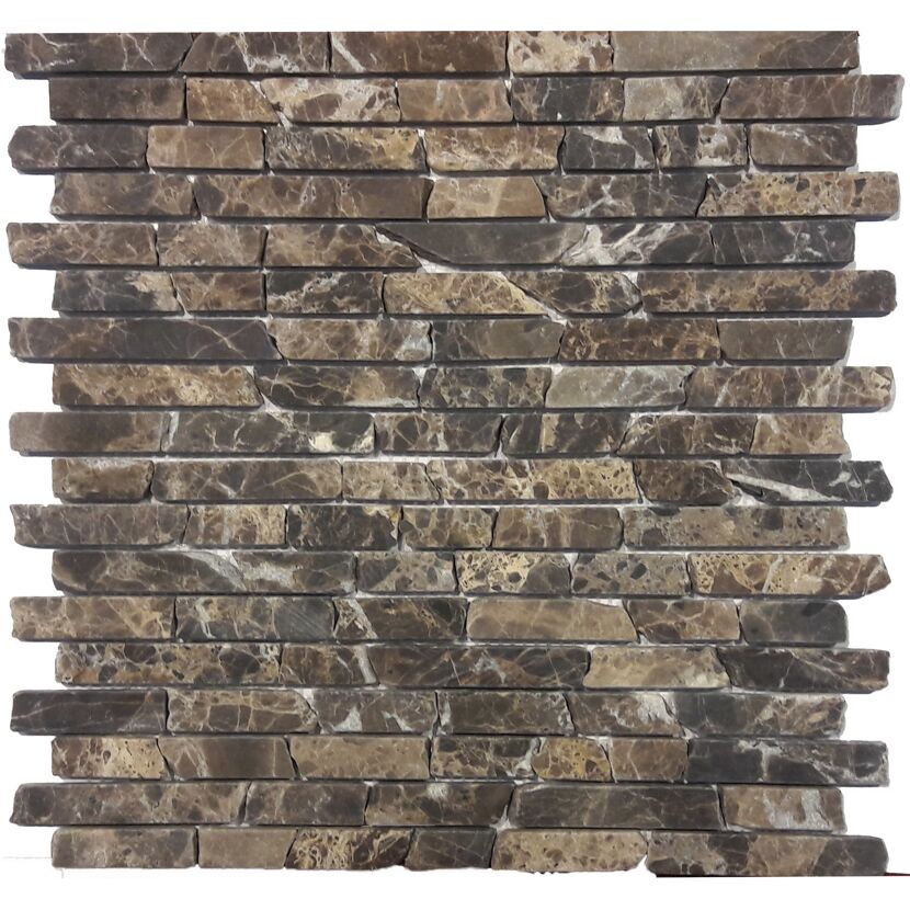 Mosaikfliese 'Emperador Marron' Naturstein braun 30 x 30 cm