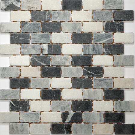 4. Bild von Mosaikfliese 'Nero' Naturstein grau-schwarz 30,5 x 30,5 cm