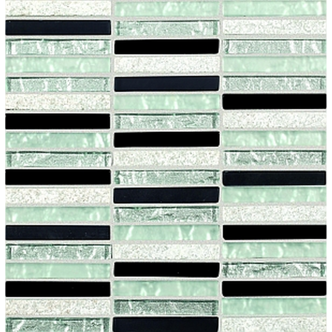 Bild von Mosaikfliese 'Zebra' Materialmix schwarz-weiß 30 x 30,6 cm