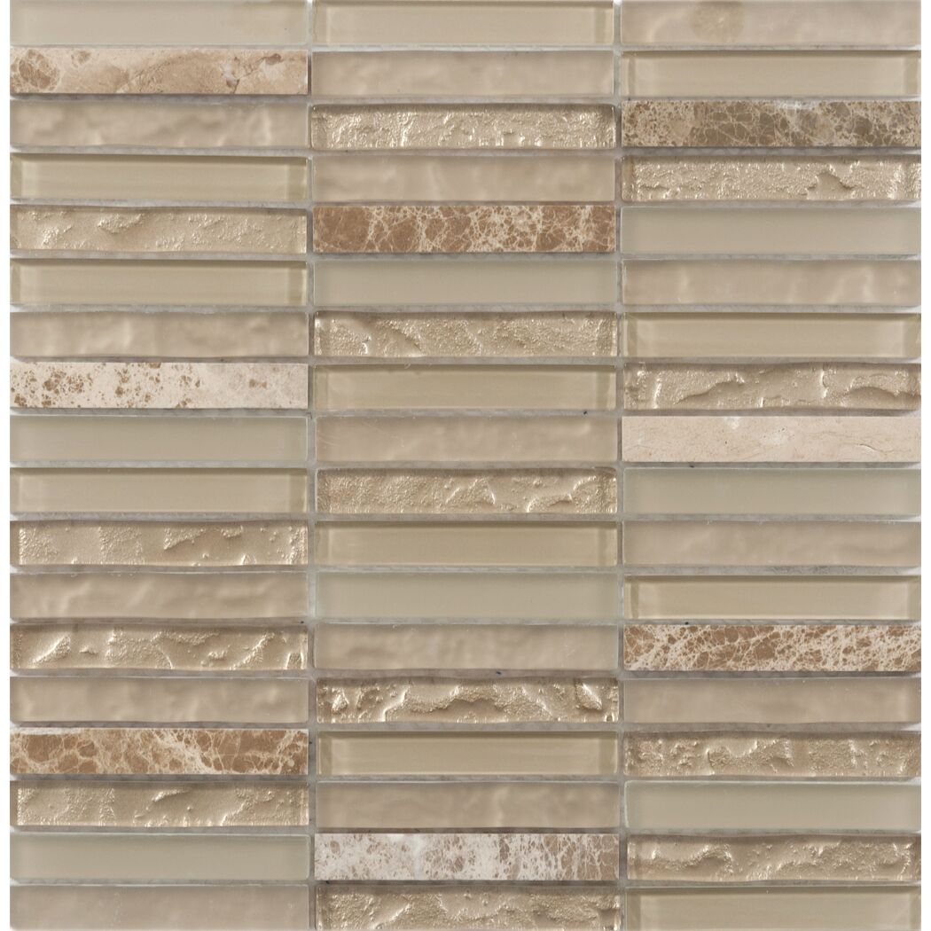 Mosaikfliese 'Zebra' Materialmix beige 30 x 30,6 cm