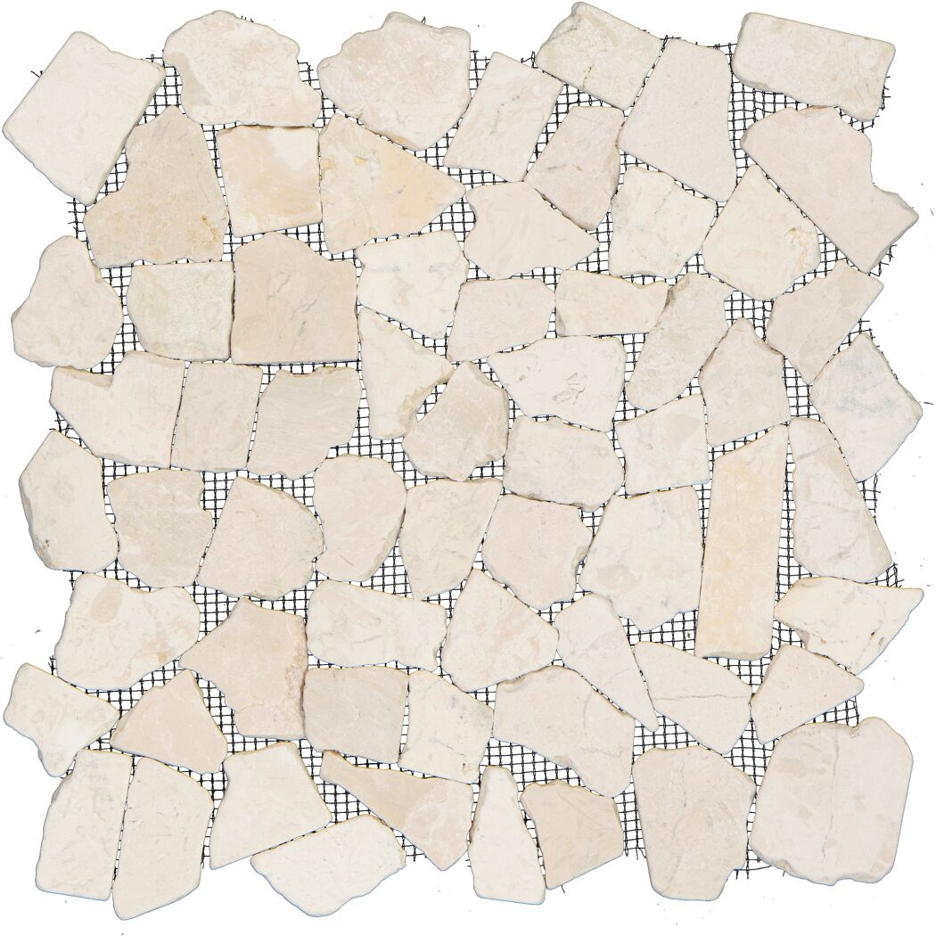 Mosaikfliese 'Natursteinmosaik' Naturstein beige 28 x 28 cm