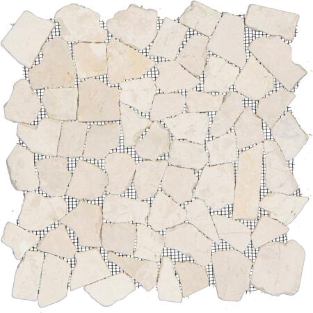 4. Bild von Mosaikfliese 'Natursteinmosaik' Naturstein beige 28 x 28 cm