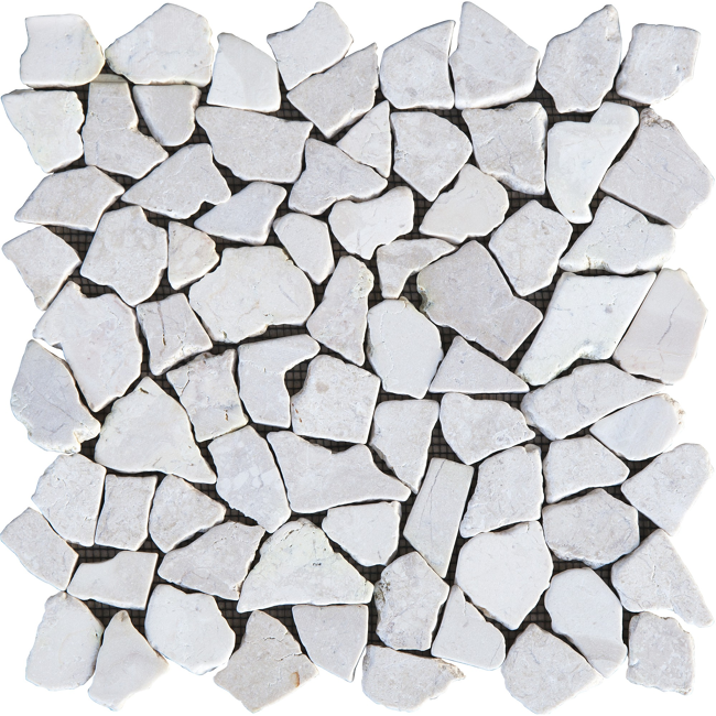 Bild von Mosaikfliese 'Natursteinmosaik' Naturstein beige 28 x 28 cm