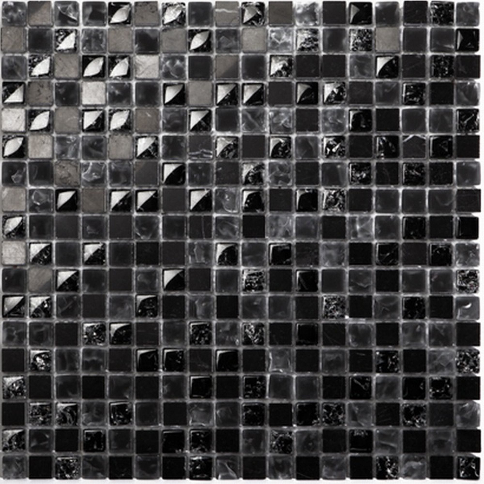 Mosaikfliese 'Scassato' Materialmix schwarz 30 x 30 cm + product picture