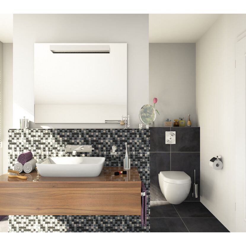 Mosaikfliese 'Luna' Materialmix grau-schwarz 30 x 30 cm