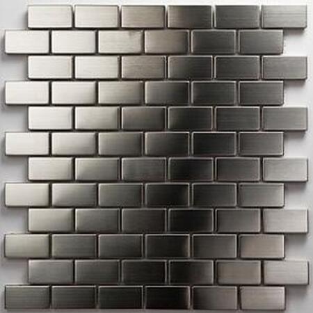 2. Bild von Mosaikfliese 'Metall' silber 30 x 30 cm