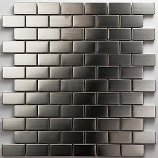 Bild von Mosaikfliese 'Metall' silber 30 x 30 cm