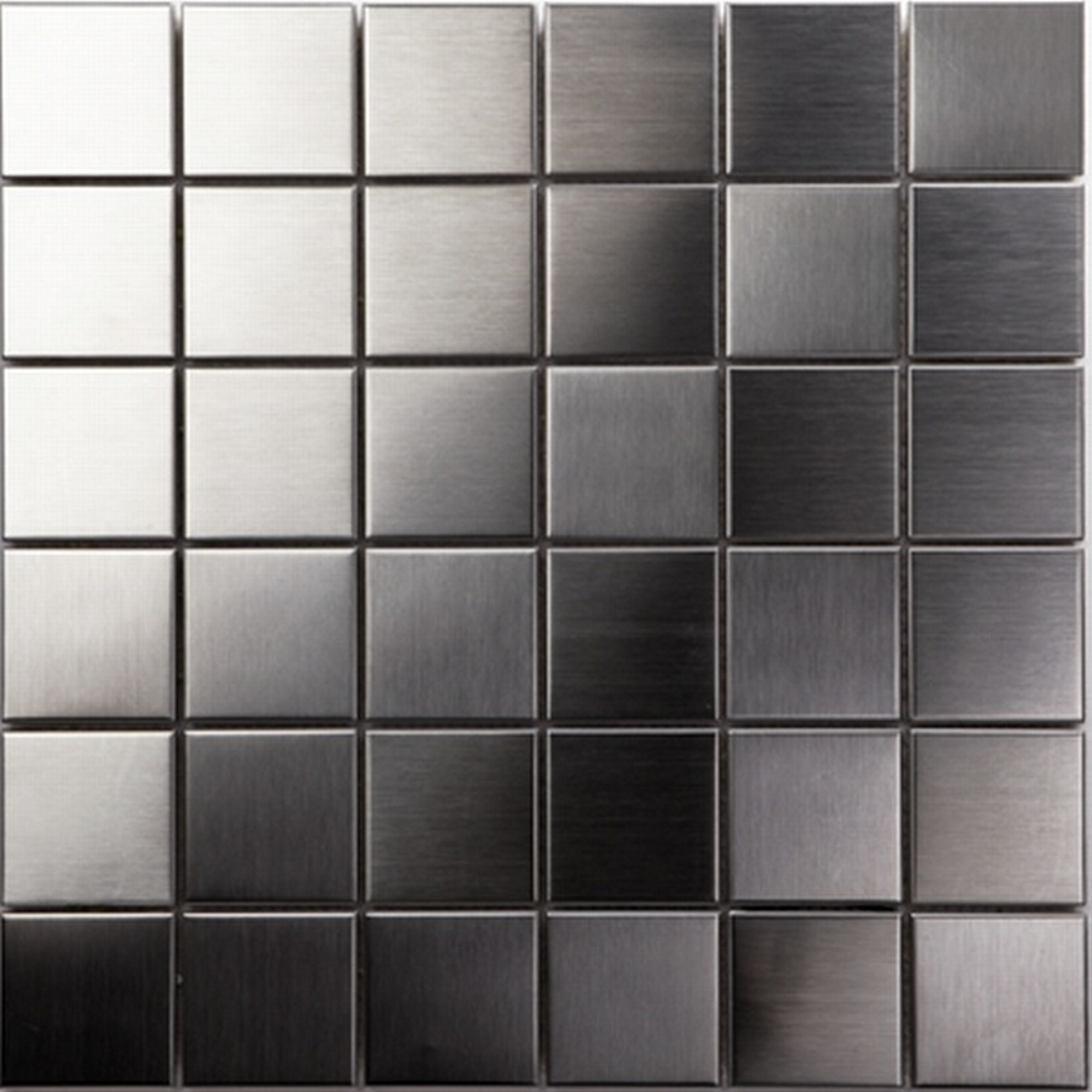 Mosaikfliese Metall silber 30x30cm