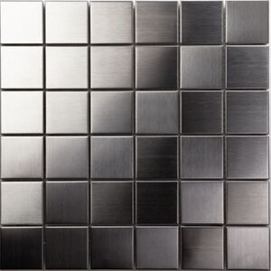 Mosaikfliese Metall silber 30x30cm