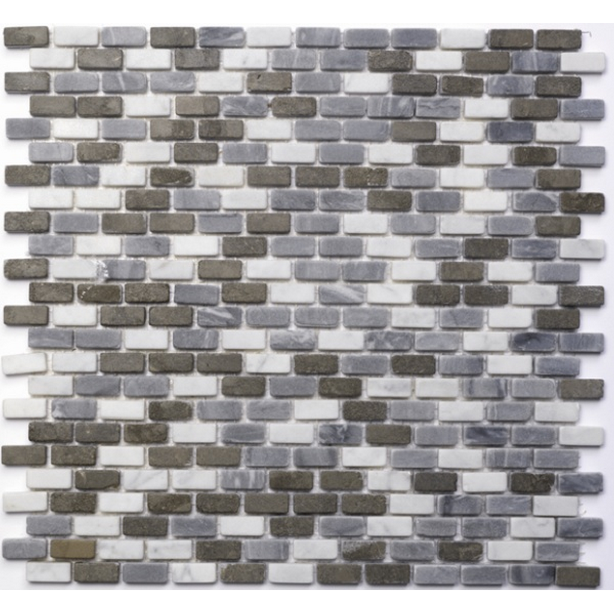 Mosaikfliese 'Brick' Naturstein weiß-grau 30 x 30 cm + product picture