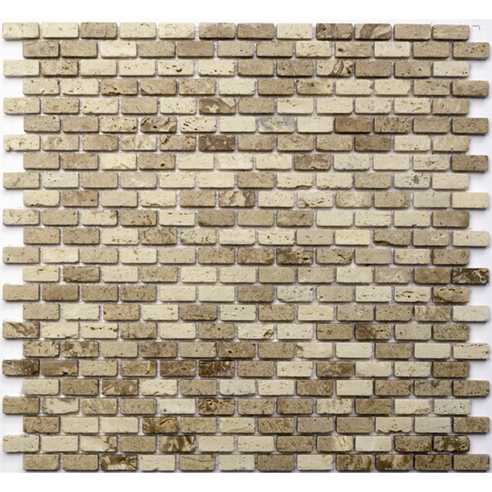 Mosaikfliese 'Brick' Naturstein beige 30 x 30 cm + product picture
