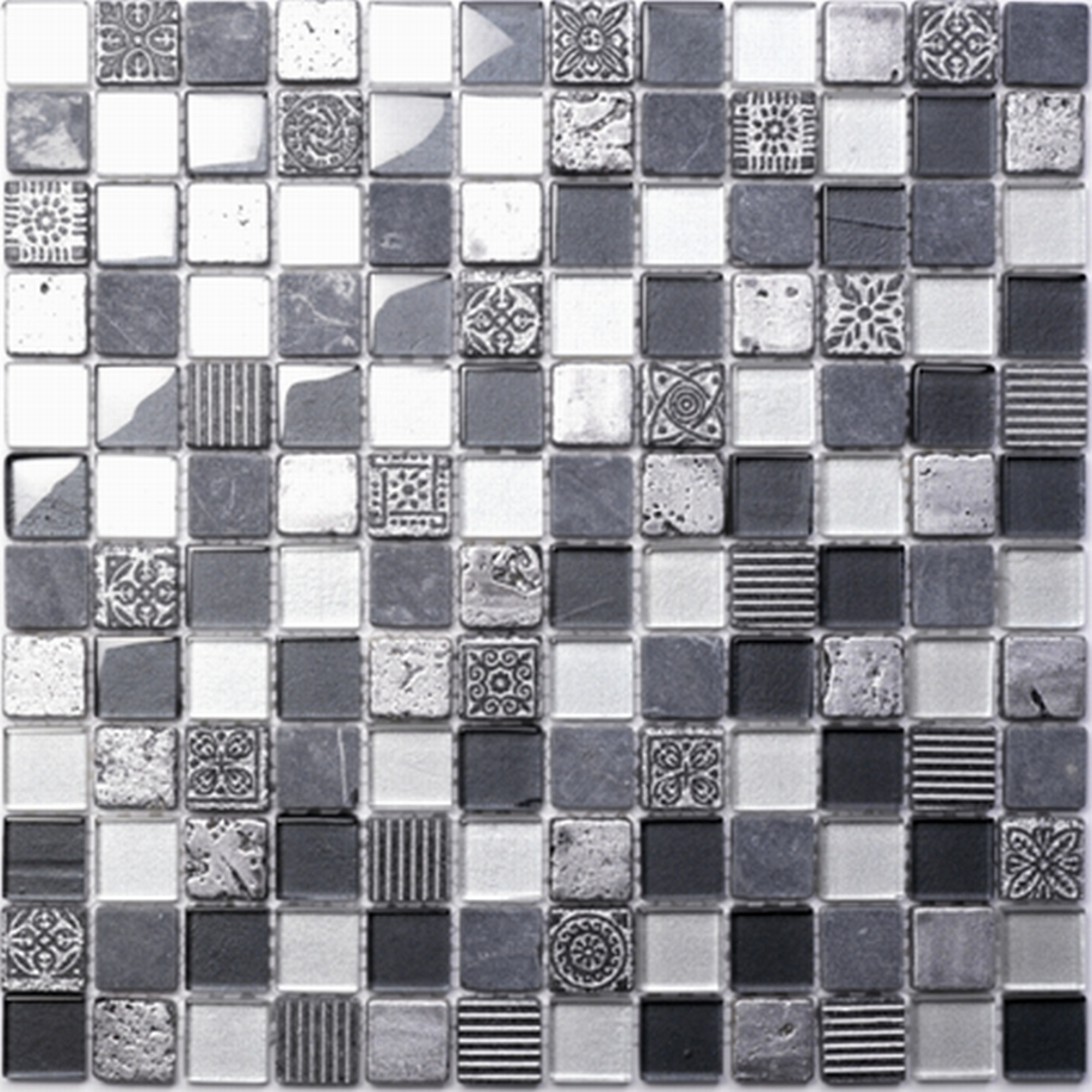 Mosaikfliese 'Boston' Materialmix grau 30 x 30 cm + product picture