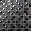 Mosaikfliese 'Fiori' Glas, Naturstein schwarz 30 x 30 cm