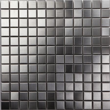 2. Bild von Mosaikfliese 'Iron' Metall silberfarben 30 x 30 cm