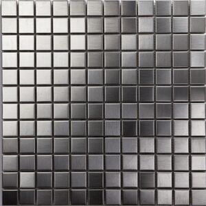 Mosaikfliese 'Iron' Metall silberfarben 30 x 30 cm