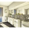 Modernes Badezimmer mit Waschbecken und Spiegel