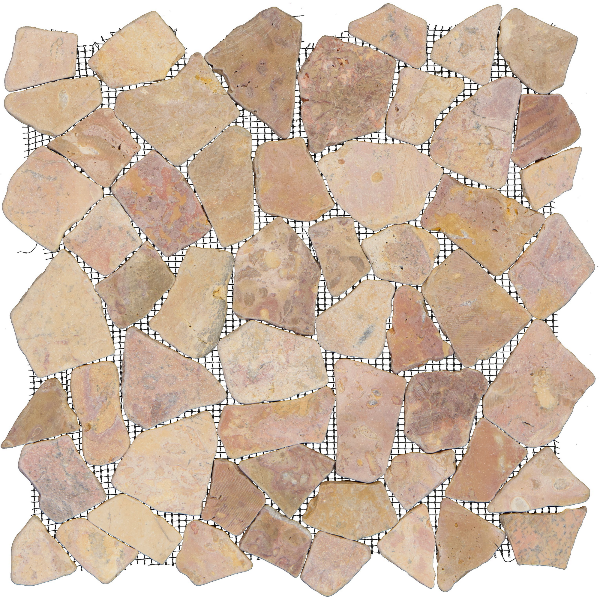 Mosaikfliese 'Bruch' Naturstein braun 28 x 28 cm