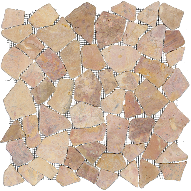 Bild von Mosaikfliese 'Bruch' Naturstein braun 28 x 28 cm