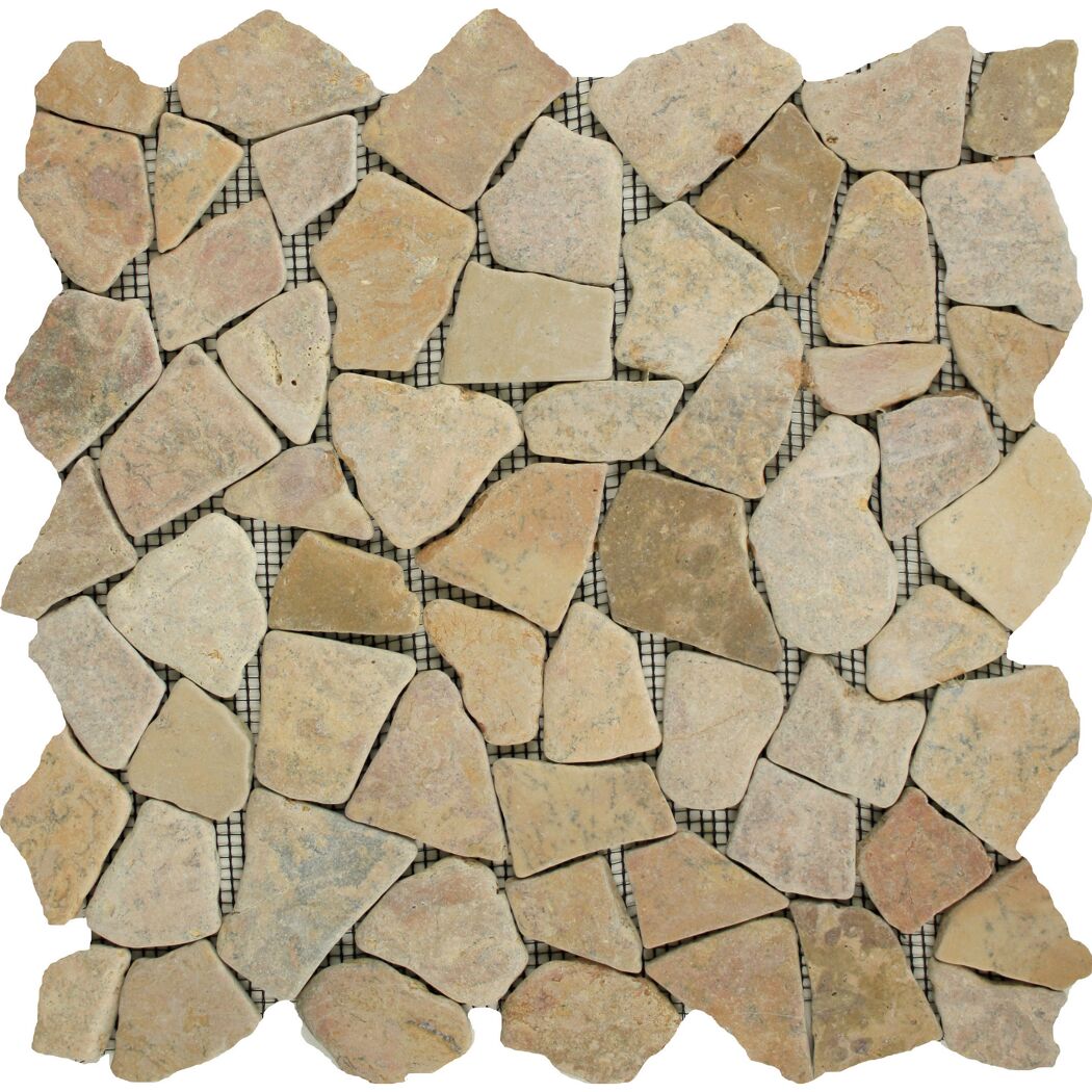 Beige Natursteinmosaik Bruch Rosso