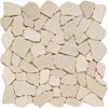 Mosaikfliese 'Bruch' Naturstein creme 30 x 30 cm