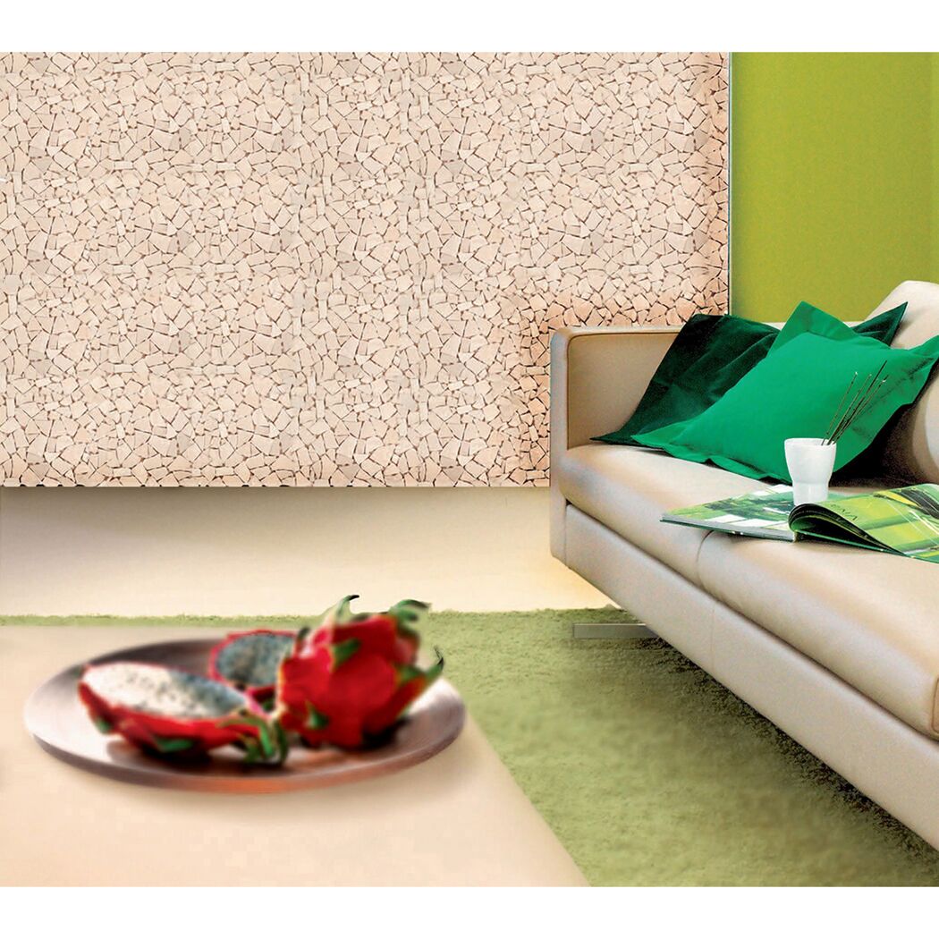 Mosaikfliese 'Bruch' Naturstein creme 30 x 30 cm