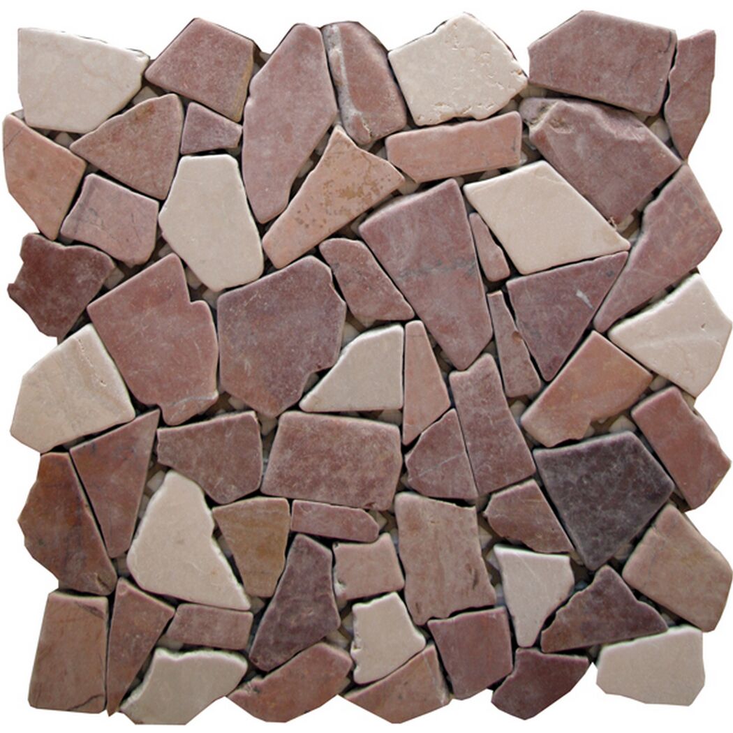 Bruchmosaik Rosso Cream 30x30