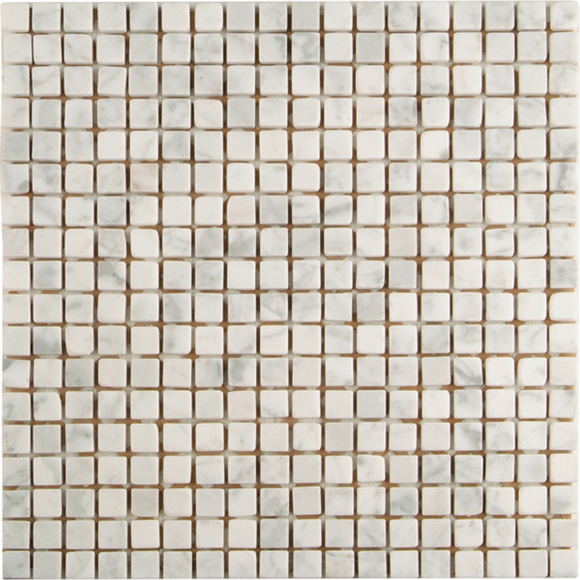 Bild von Mosaikfliese 'Carrara' Naturstein weiß 30,5 x 30,5 cm