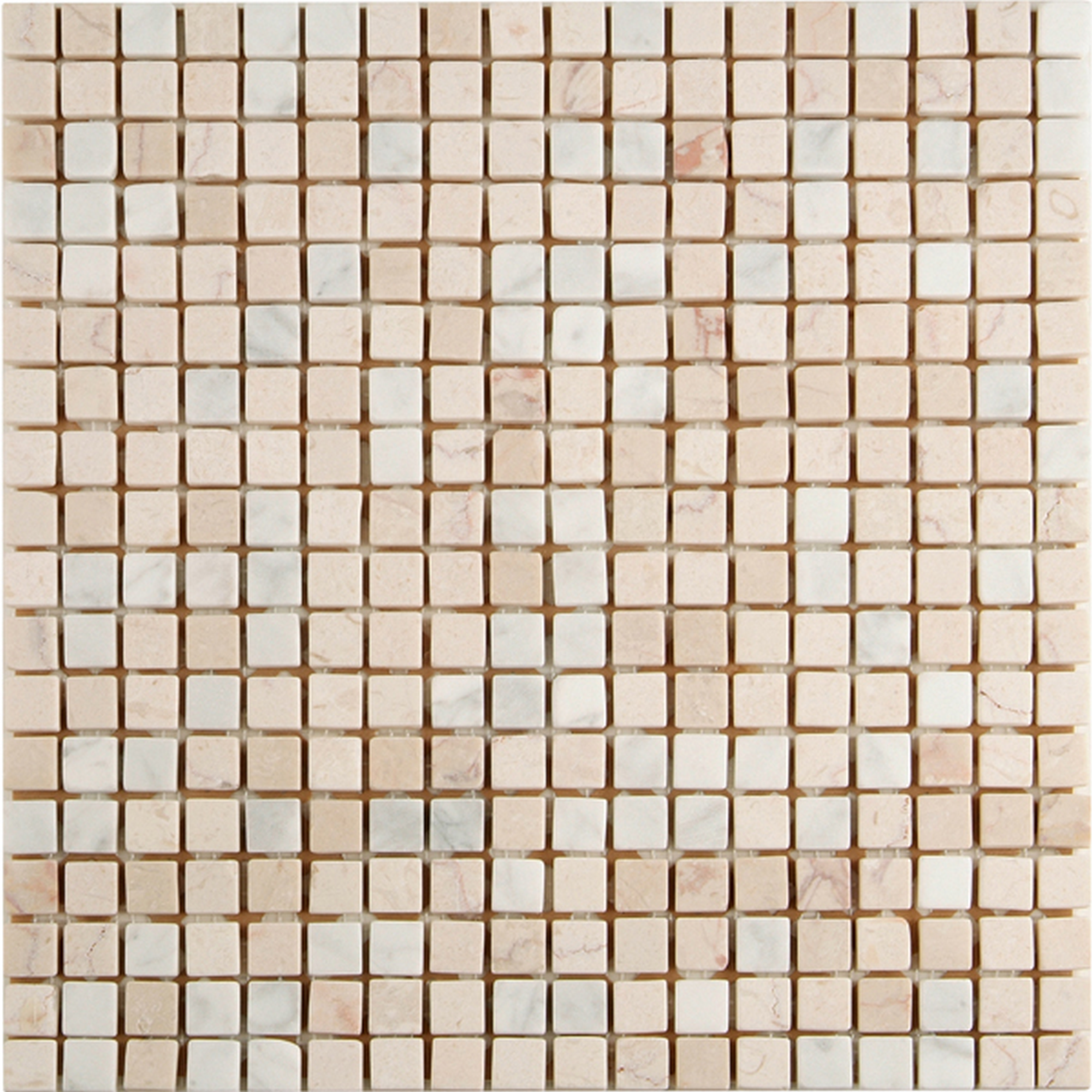 Mosaikfliese 'Travertin' Naturstein weiß/beige 30,5 x 30,5 cm + product picture