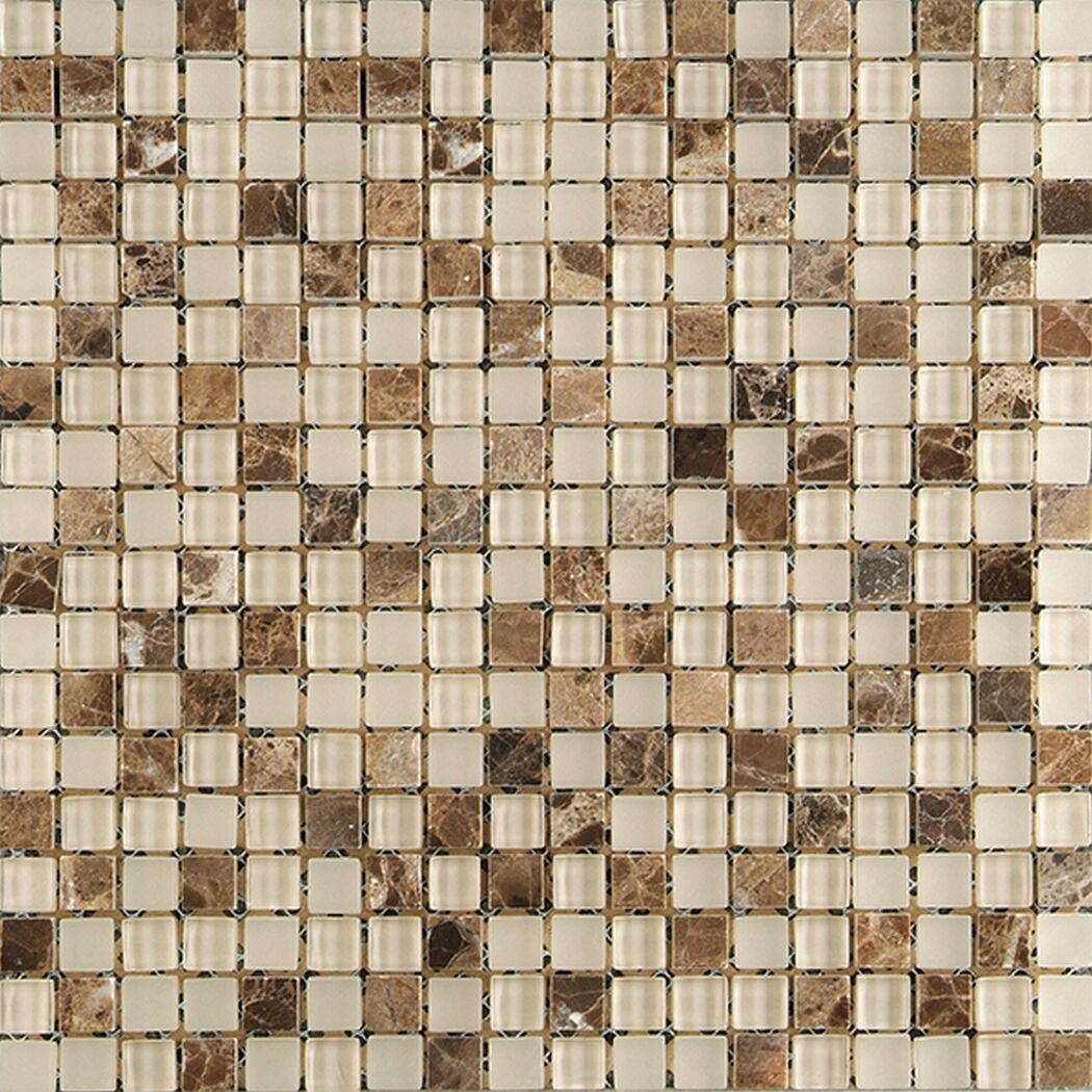 Mosaikfliese 'Quebec' Materialmix braun 30 x 30 cm