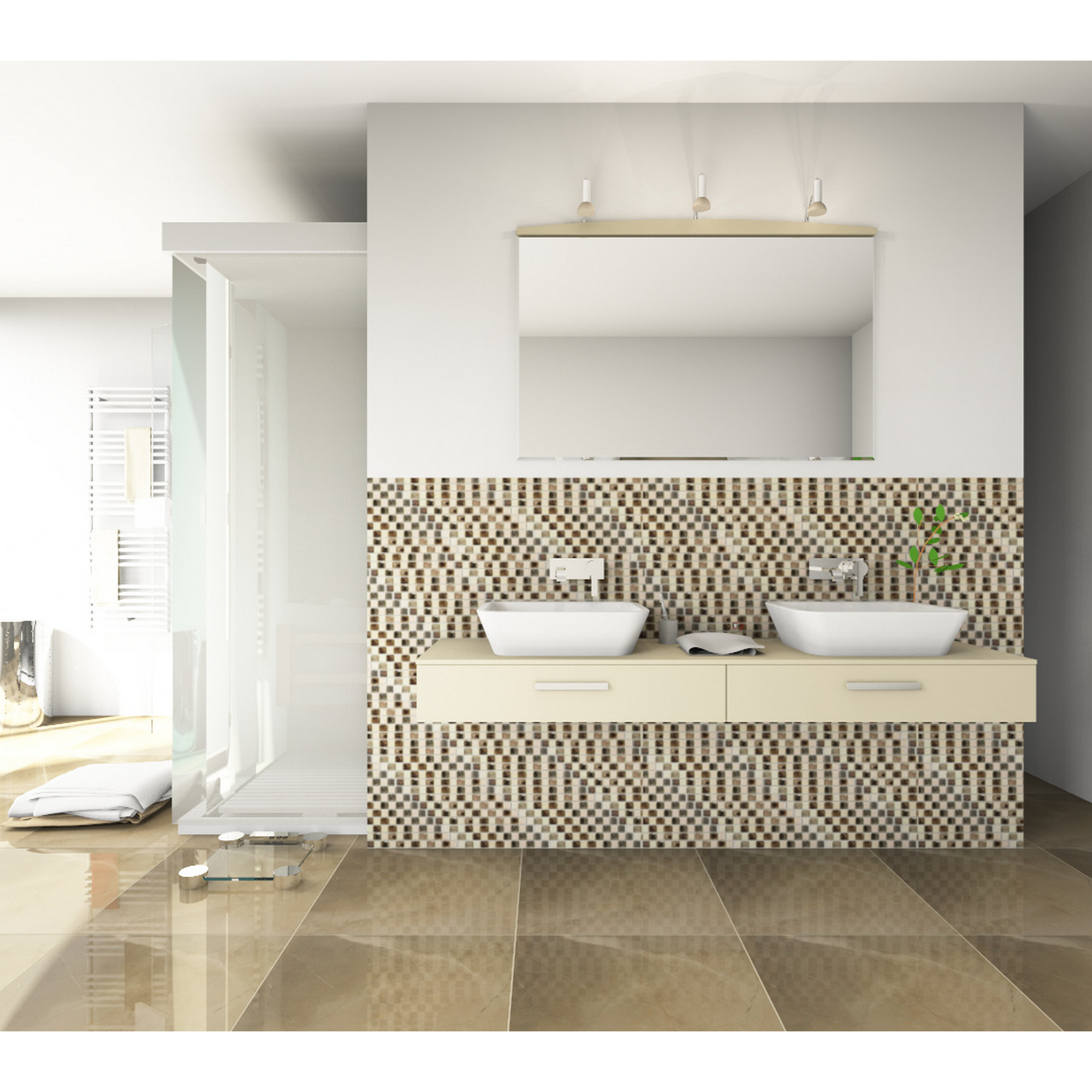 Mosaikfliese 'Zypern' Natursteinzeug beige 30,5 x 30,5 cm + product picture