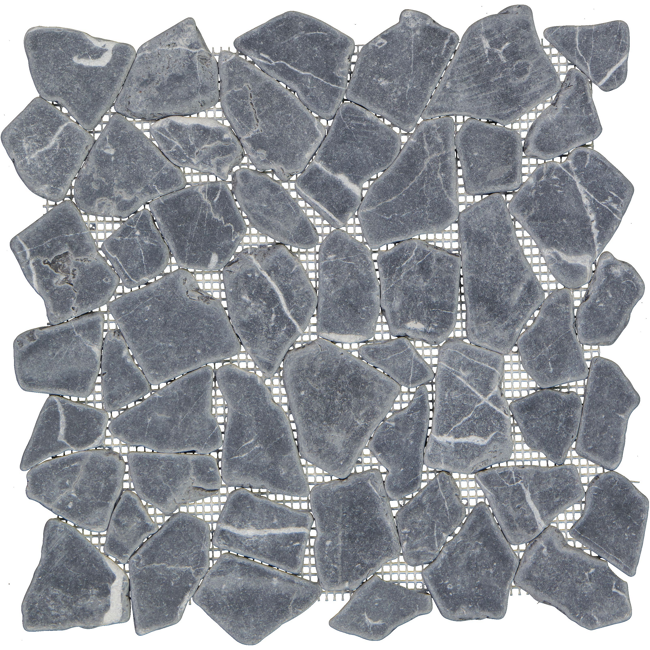 Bild von Mosaikfliese 'Nero' Naturstein schwarz 30,5 x 30,5 cm