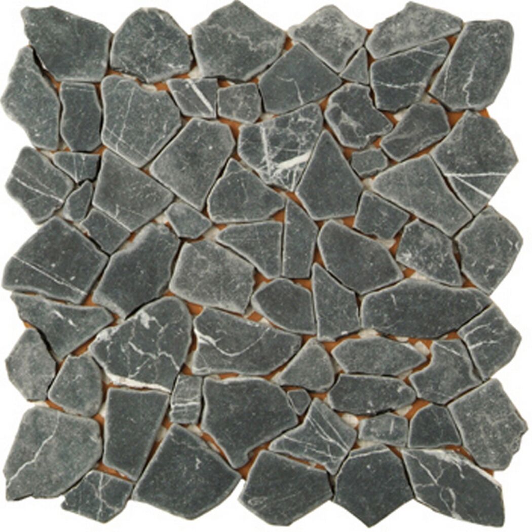Mosaikfliese 'Nero' Naturstein schwarz 30 x 30 cm