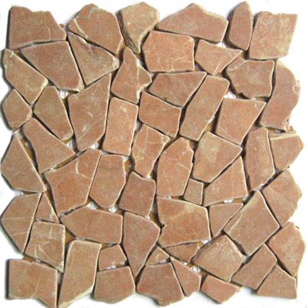 Mosaikfliese 'Natursteinmosaik' Naturstein rot-braun 30,5 x 30,5 cm