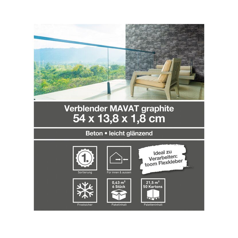 Graue Steinwand auf Balkon