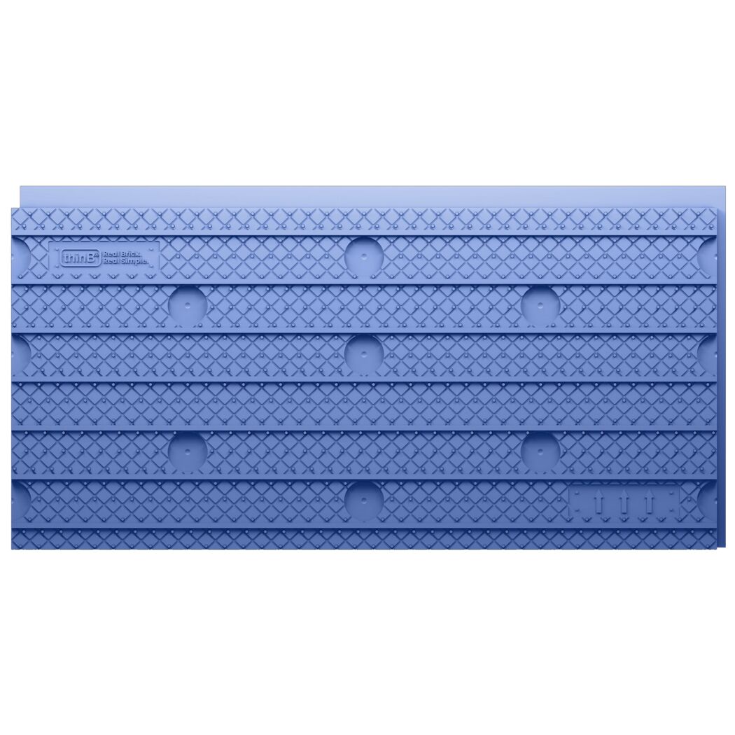 Blaue Montageplatte für dünne Ziegelriemchen