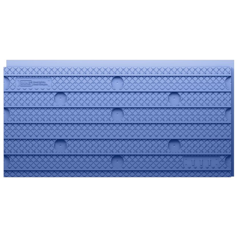 Blaue Montageplatte für dünne Ziegelriemchen