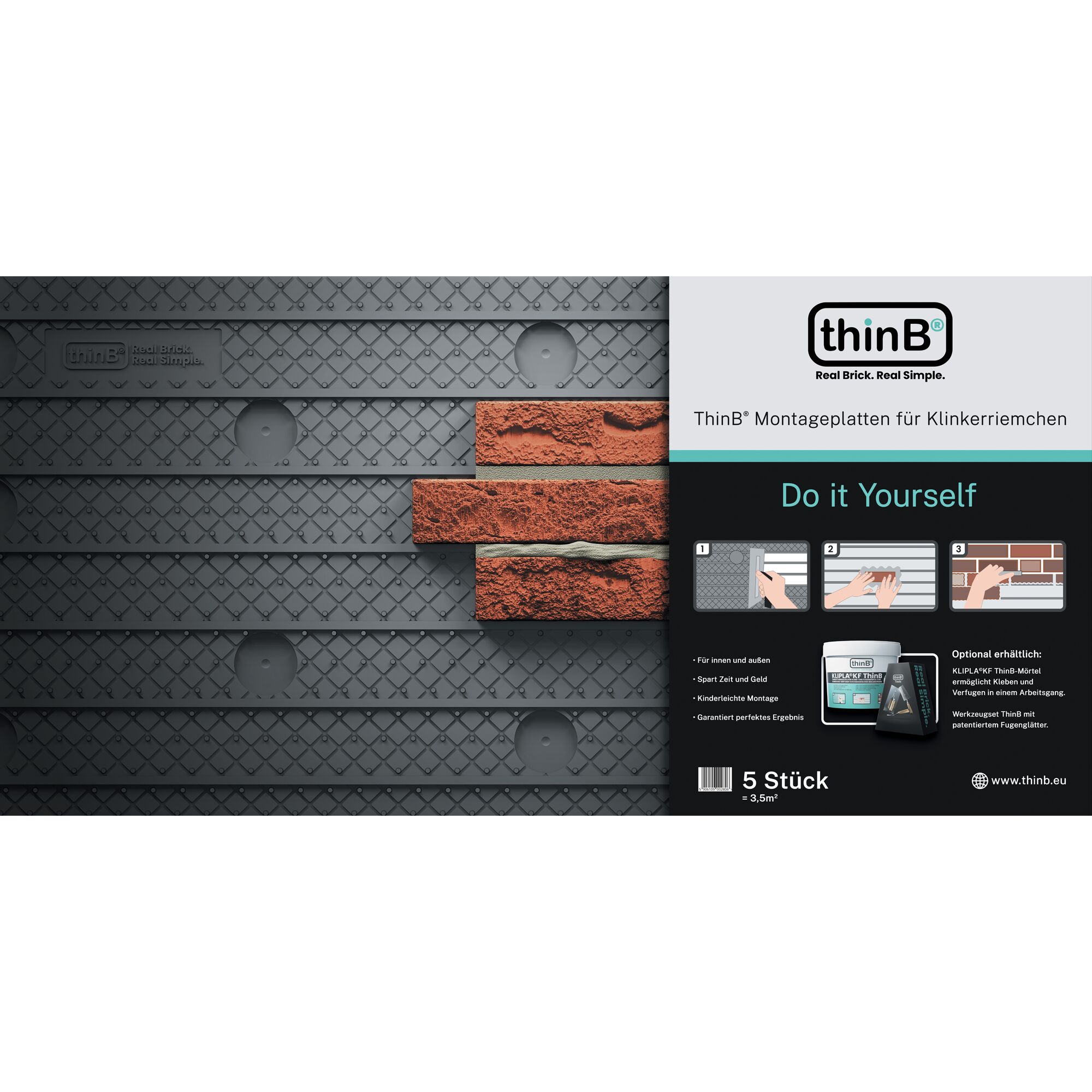 Montageplatten für Klinkerriemchen