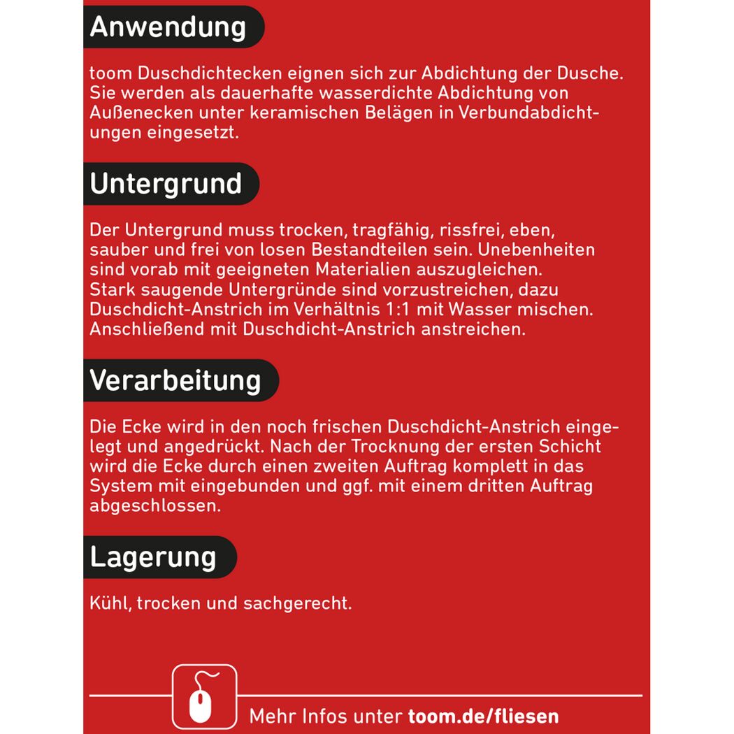 Duschdicht für Außenecken