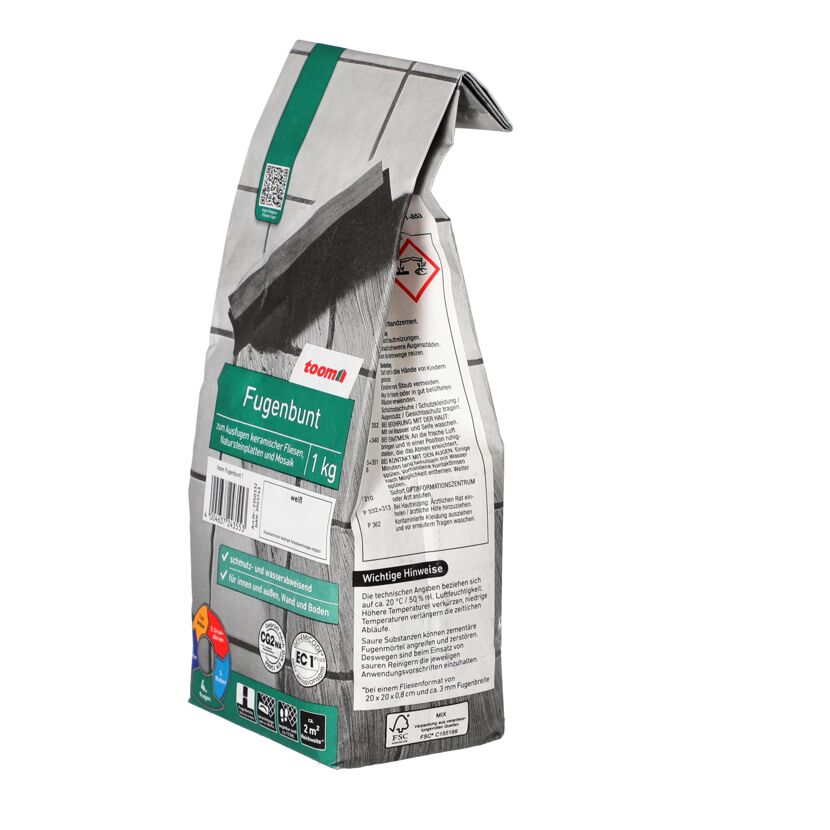 Fugenbunt von toom, 1 kg Beutel, weiß