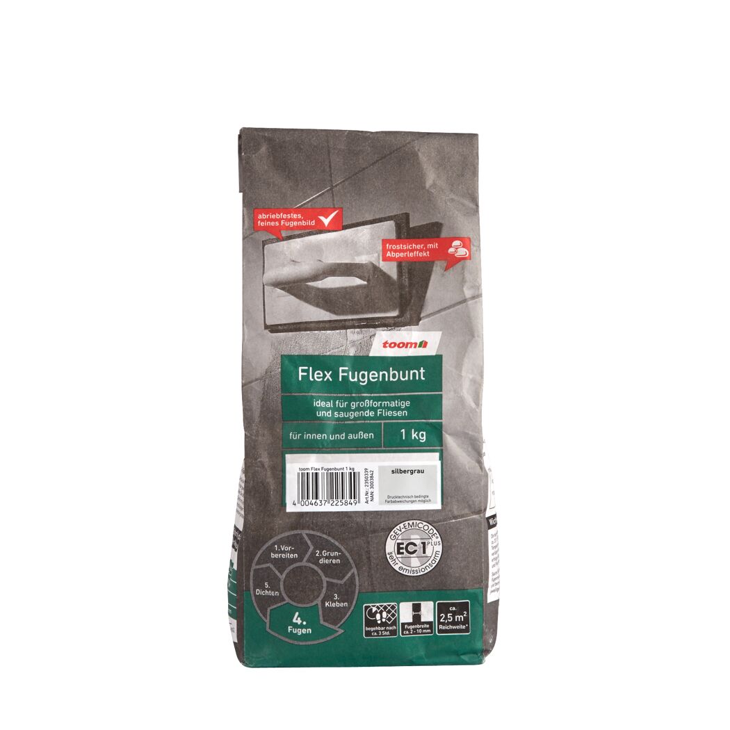 Flex-Fugenbunt      silbergrau 1 kg toom