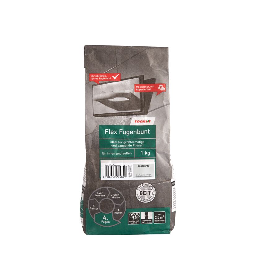Flex-Fugenbunt      silbergrau 1 kg toom