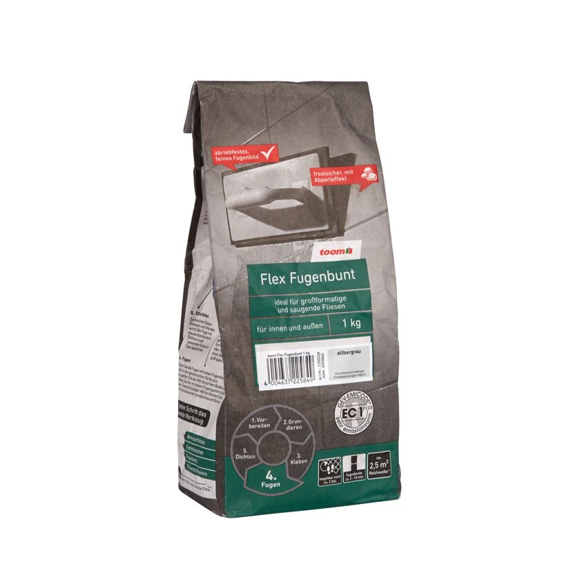 Flex-Fugenbunt      silbergrau 1 kg toom
