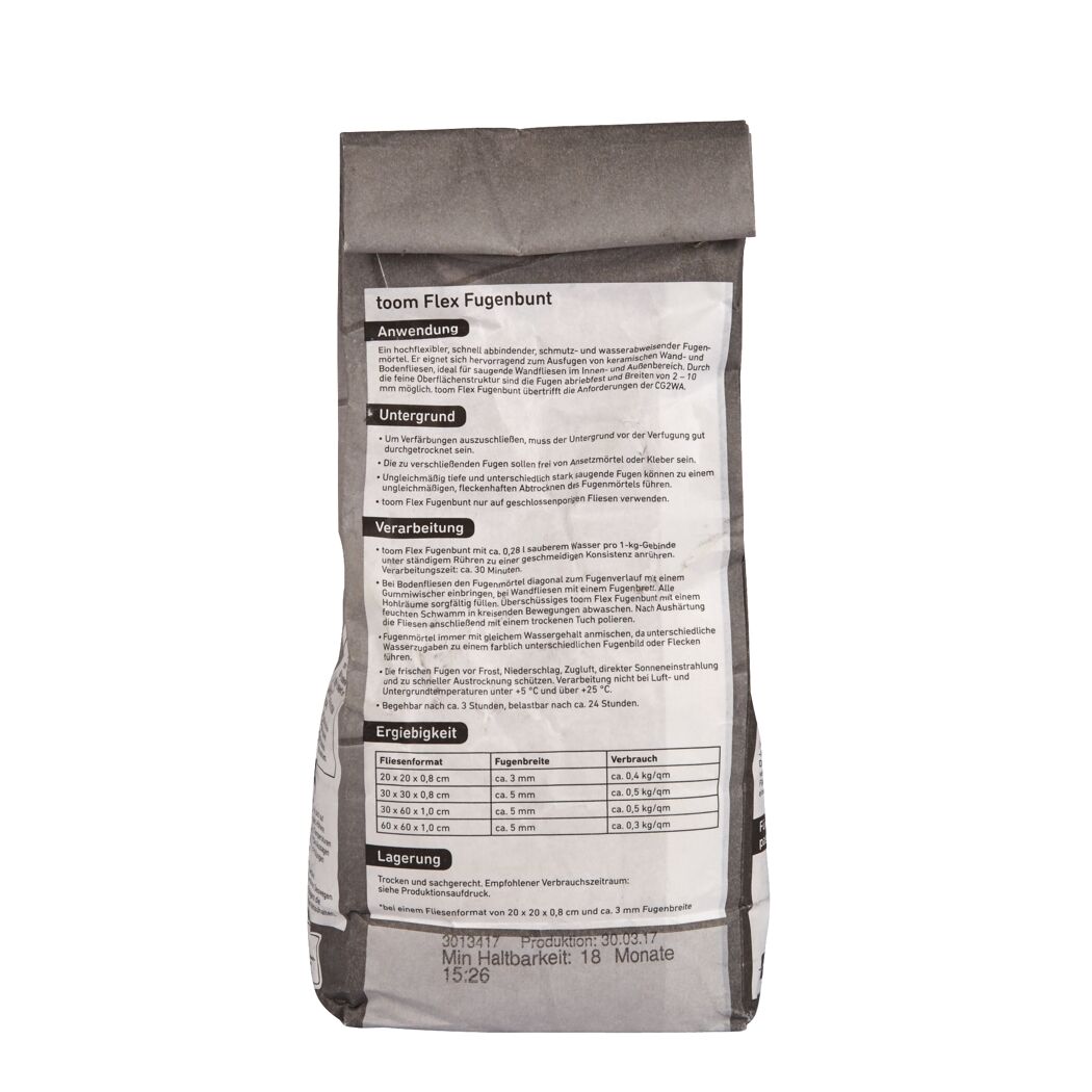 Flex-Fugenbunt      silbergrau 1 kg toom