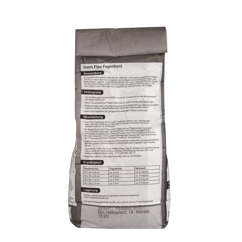 Flex-Fugenbunt      silbergrau 1 kg toom