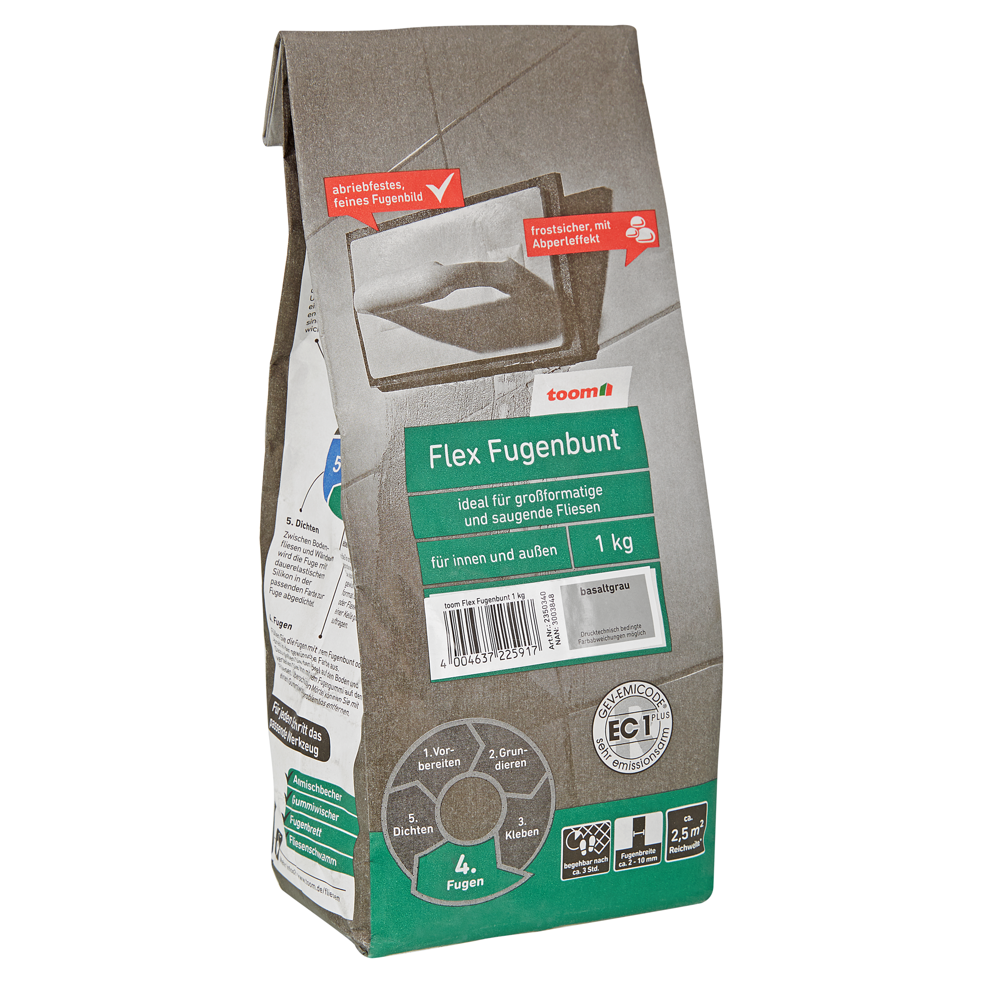 Flex-Fugenbunt basaltgrau 1 kg toom + product picture