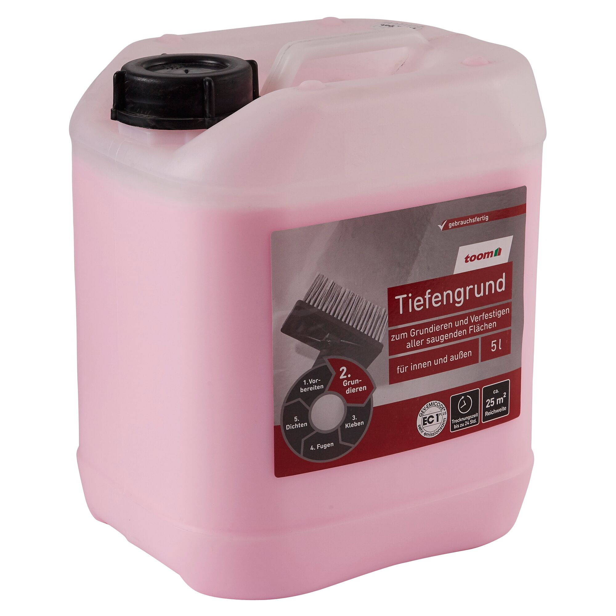 Kanister mit 5l rosa Tiefengrund von toom