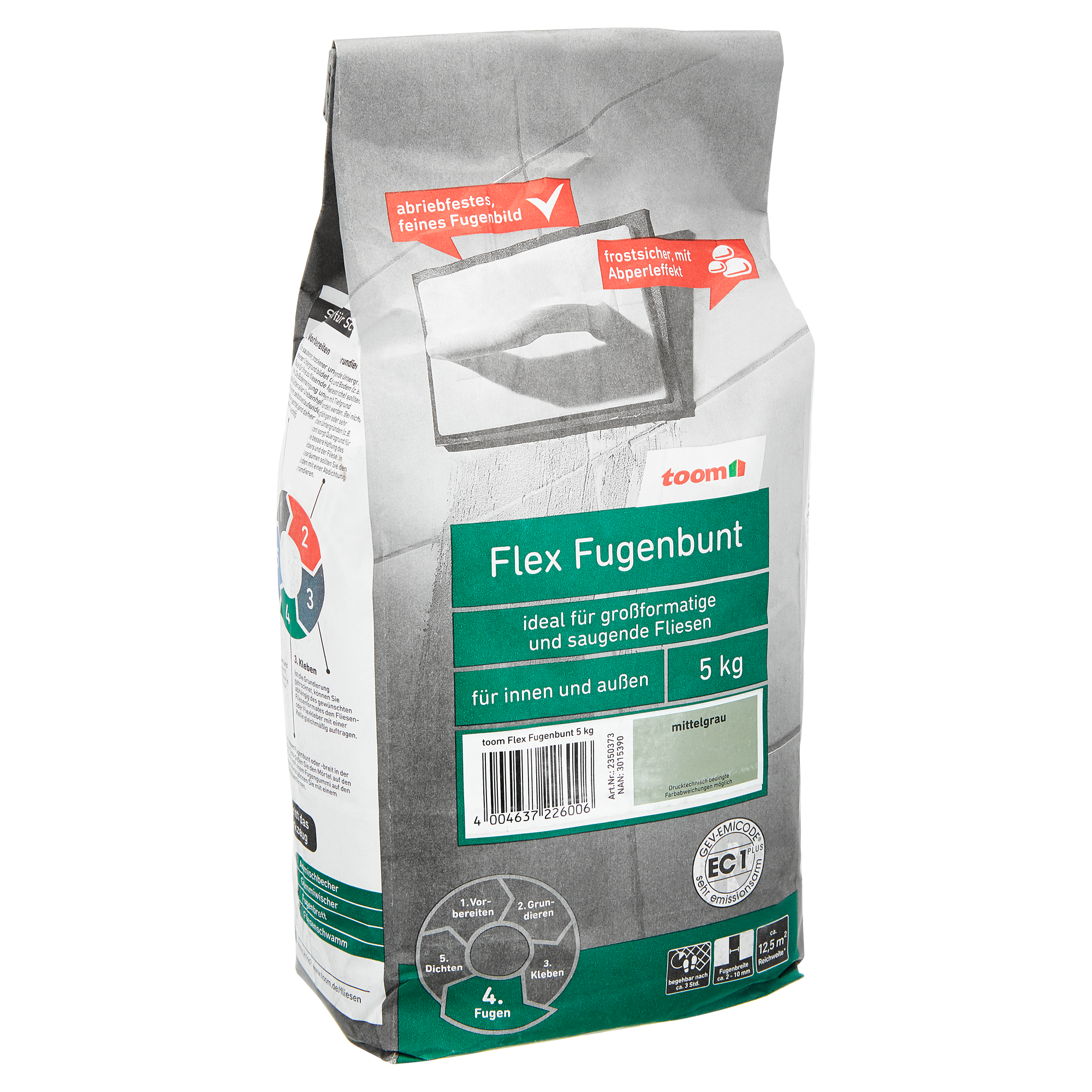 Flex-Fugenbunt      mittelgrau 5 kg toom + product picture